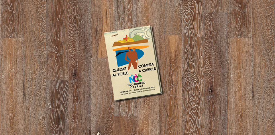 Disseny del Magazine Desplegable trimestral del Nou Comerç Cabrils 2014